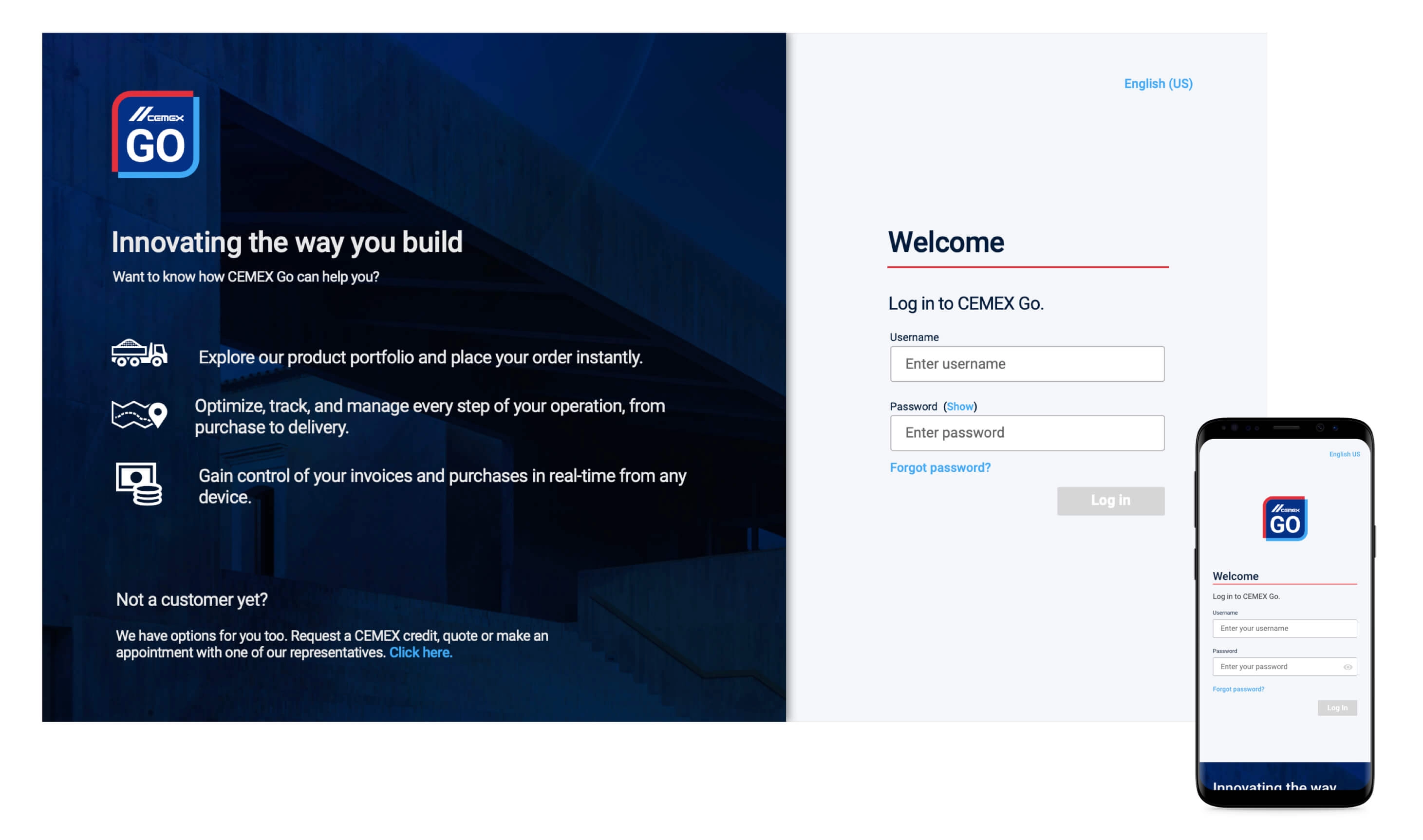 Feature evolution - New landing/login